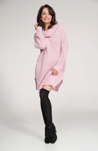 Pink long sweater with slits